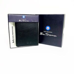 Ben Sherman Black RFID Blocking Bifold 100% Genuine Leather Wallet